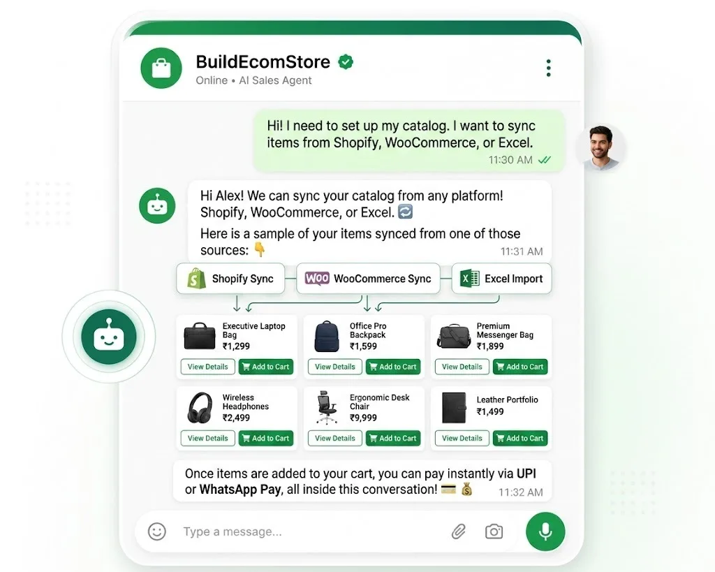 WhatsApp eCommerce order and cart automation
