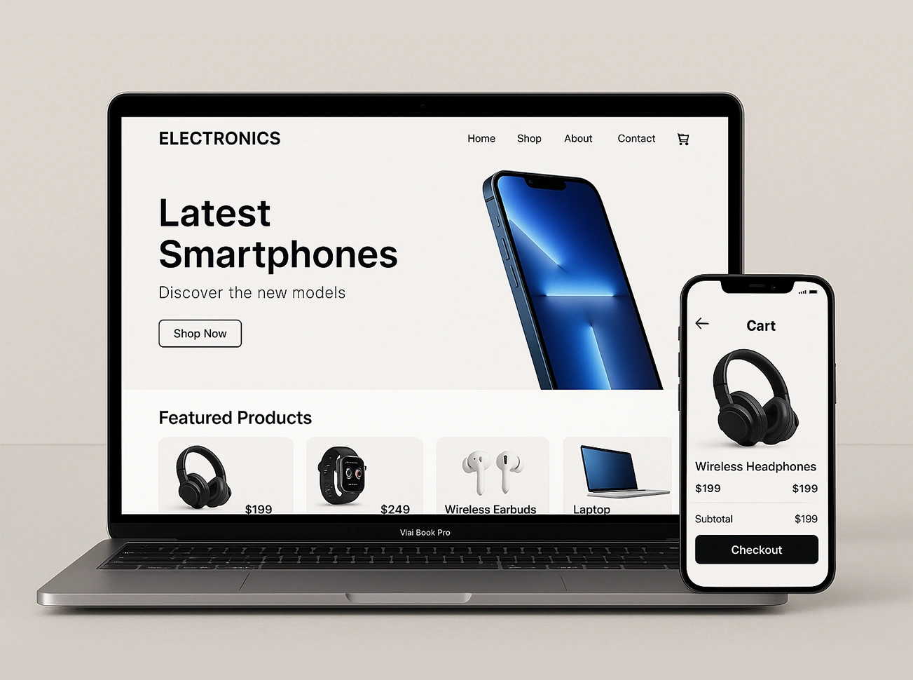 Build an e-commerce store for electronics