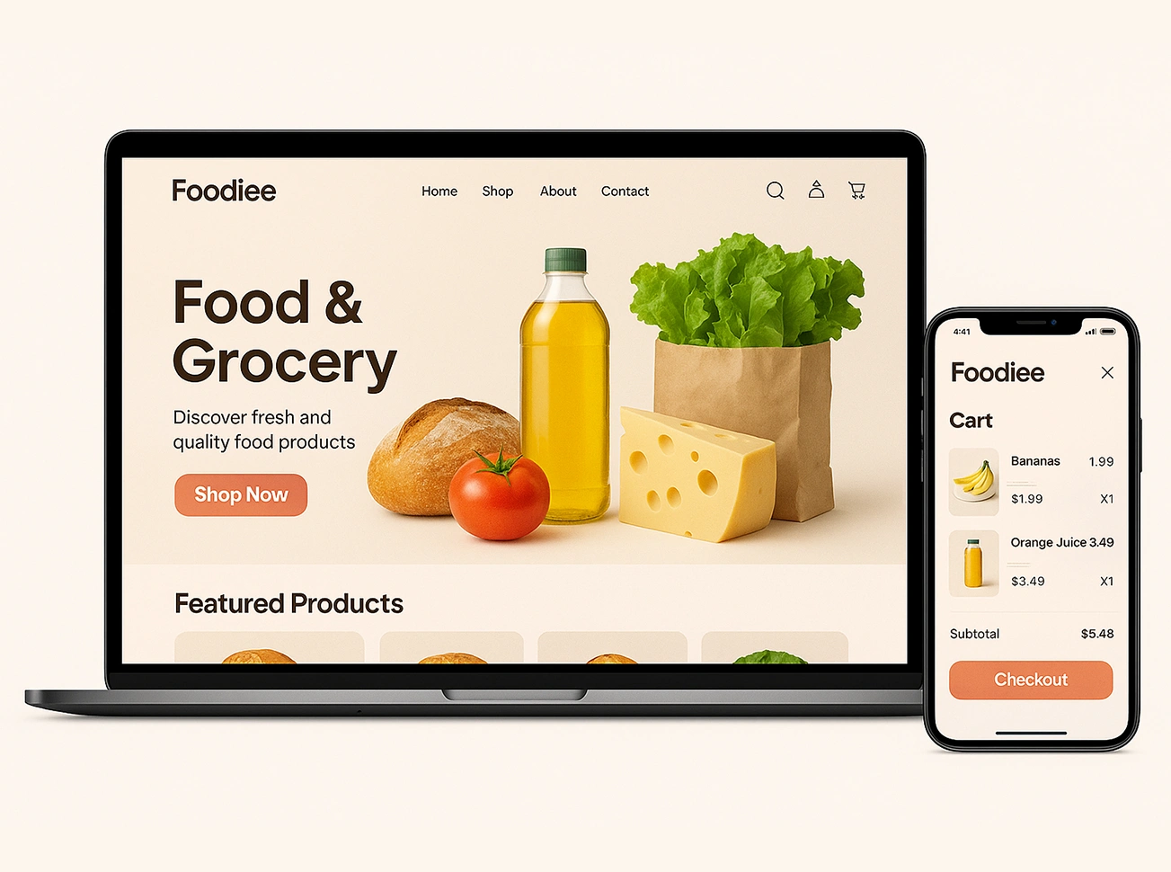 Sell food and groceries on an e-commerce platform